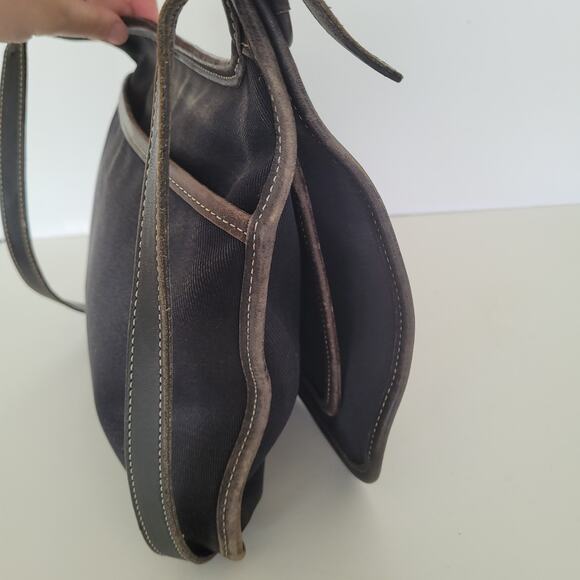 Coach Shoulder Bag, Canvas Denim Leather Black 8113 Rustic Flap Medium Saddle - Picture 7 of 11